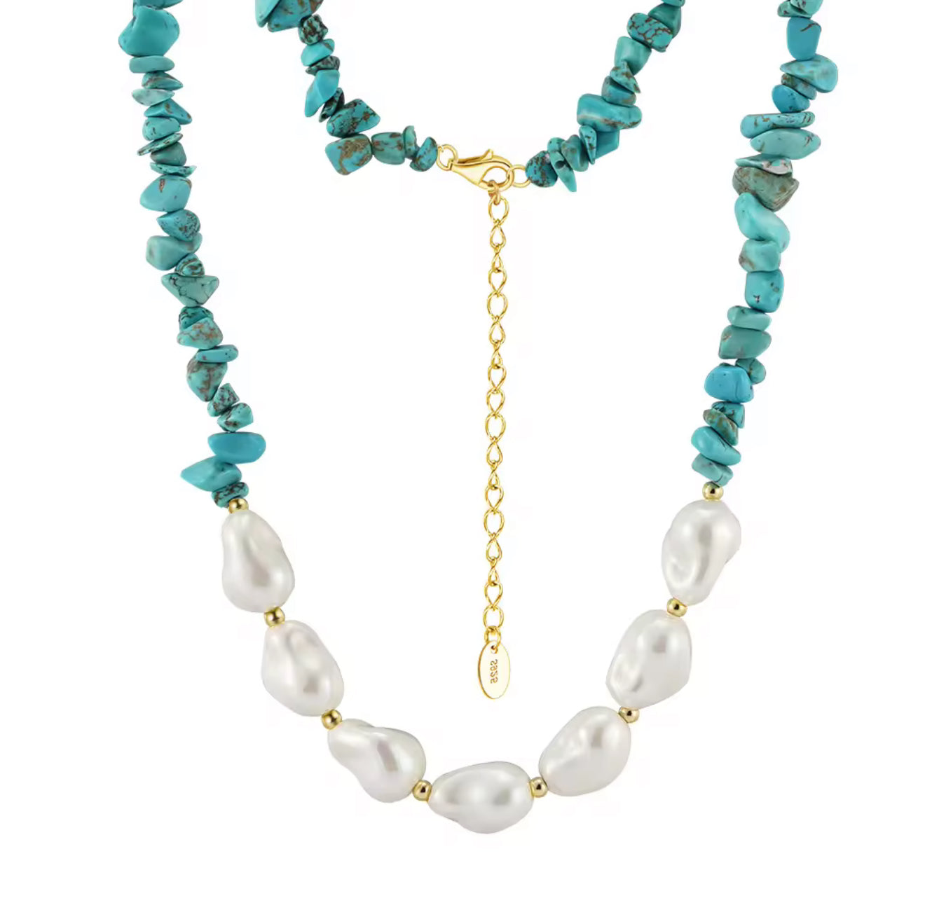 Turquoise Baroque Shell Necklace